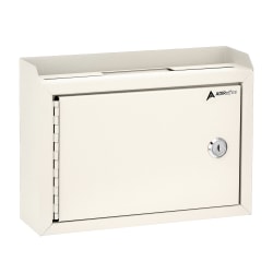 Alpine AdirOffice Medium Size Steel Multi-Purpose Suggestion Drop Box, 7-1/2"H x 9-13/16"W, 3-7/16"D, White