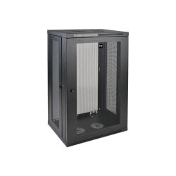 Tripp Lite 21U Wall Mount Rack Enclosure Server Cabinet w/ Door and Side Panels - 21U Rack Height x 19" Rack Width x 16.50" Rack Depth - Wall Mountable - Black - 200 lb Maximum Weight Capacity - 200 lb Static/Stationary Weight Capacity