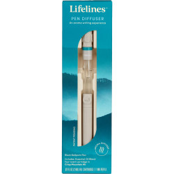 Lifelines Pen Diffuser, With 4-Scent Cartridge, Fine Point, 1.0 mm, Blue Barrel, Black Ink, Crisp Mountain Air