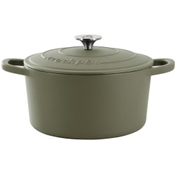 Crock-Pot Artisan 5-Quart Enameled Cast Iron Dutch Oven, Matte Green