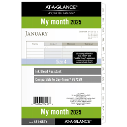 2025 AT-A-GLANCE® Monthly Planner Refill, 5-1/2" x 8-1/2", Traditional, January 2025 To December 2025, 481-685Y