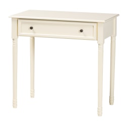 Baxton Studio Mahler 1-Drawer Console Table, 30-5/16"H x 31-1/2"W x 17-3/4"D, White