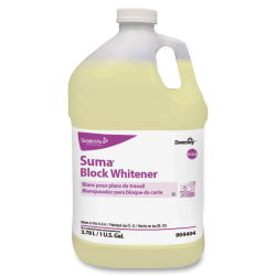 Diversey Suma Block Whitener - Ready-To-Use Liquid - 128 fl oz (4 quart) - Chlorine Scent - 4 / Carton - Yellow