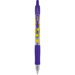 Pilot G2 | SmileyWorld Gel Pen, Fine Point, 0.7mm, Iris Blue Ink, Single Pen