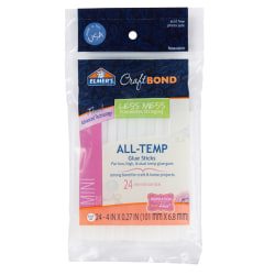 Elmer's® CraftBond® Mini Hot Glue Sticks, 4", Clear, Pack Of 24