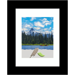 Amanti Art Basic Narrow Wood Picture Frame, 14" x 17", Opening Size 11" x 14" (Matted To 8" x 10"), Black