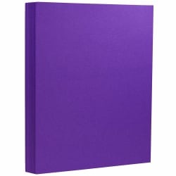 JAM Paper® Card Stock, Electric Violet, Letter (8.5" x 11"), 130 Lb, Pack Of 25