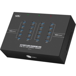 SIIG 20-Port Industrial USB 3.0 Hub with Charging - 200W - USB 3.0 Type B - External 20 USB 5Gbps Type-A Port(s) - 20 USB 3.0 Port (s) - Support Fast Charging up to 5V/2.1A per ports - Fast charging standard SDP/CDP DCP - Data & Charging Sync