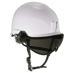 Ergodyne Skullerz® 8974V Anti-Fog Class E Safety Helmet With Visor Kit, Smoke Lens, White