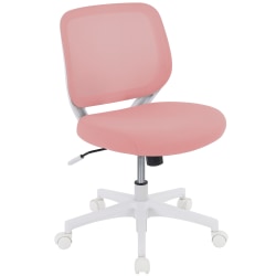 Realspace® Adley Mesh/Fabric Low-Back Task Chair, Pink/White, BIFMA Compliant