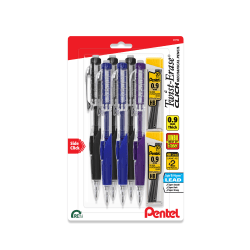 Pentel® Twist-Erase® CLICK Mechanical Pencils, Fine Point, 0.9mm,  Assorted Barrels, Pack of 6, 2 Lead Refills