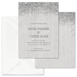 Custom Wedding & Event Invitations With Envelopes, Wooden Sparkle, 5" x 7", Box Of 25 Invitations
