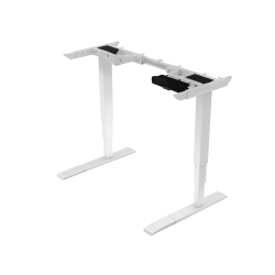 Fellowes® 2-Leg Electrical Height Adjustable Table Base, 23-5/16"H x 34-1/8"W x 28"D, White