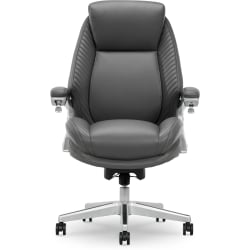 Serta® iComfort i6000 Ergonomic Bonded Leather High-Back Executive Chair, Gray/Silver
