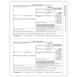 ComplyRight® 1099-S Tax Forms, 3-Up, Transfer or Copy B, Laser, 8-1/2" x 11", Pack Of 150 Forms