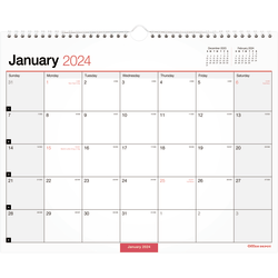 2024 Office Depot Brand Monthly Wall Calendar, 15" x 12", White, January to December 2024 , OD302428