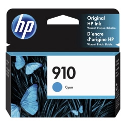 HP 910 Cyan Ink Cartridge, 3YL58AN