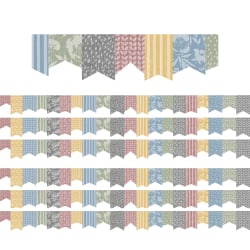 Teacher Created Resources Die-Cut Border Trim, Classroom Cottage Pennants, 35' Per Pack, Set Of 6 Packs