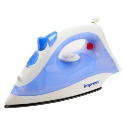 Impress Compact And Lightweight Steam And Dry Iron, 3-1/2" x 4-1/2" x 9-1/4", Blue/White
