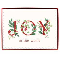 Graphique Holiday Cards With Envelopes, 5" x 7", Joy Clear Glitter, Total Qty 15