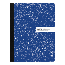 Office Depot® Brand Composition Notebook, 9-3/4" x 7-1/2", Wide Ruled, 100 Sheets, Blue