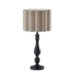 Adesso Claret Table Lamp, Black with Off-White Fabric Shade