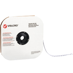 VELCRO® Brand Loop Tape, Dots, 3/8", White, Case Of 1,800