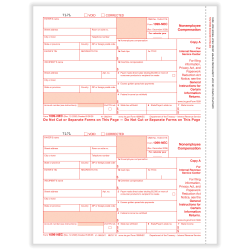 ComplyRight® 1099-NEC Tax Forms, Federal Copy A, 2-Up, 8-1/2" x 11", Pack Of 1,000 Forms
