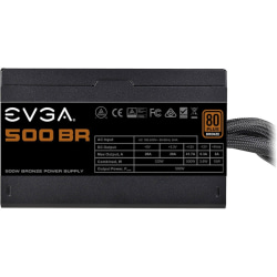 EVGA BR Power Supply - Internal - 120 V AC, 230 V AC Input - 3.3 V DC, 5 V DC, 12 V DC Output - 500 W - 1 +12V Rails - 1 Fan(s) - ATI CrossFire Supported - NVIDIA SLI Supported - 85% Efficiency