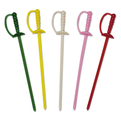 AmerCareRoyal® Sword Picks, 3-1/4", Assorted Colors, Carton Of 10,000 Picks