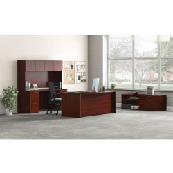 HON® Mod 72"W Computer Desk Office Suite With Hutch, Traditional Mahogany