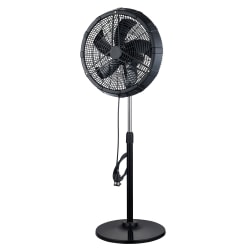 Optimus® 3-Speed Oscillating Outdoor Stand Fan with Misting Ring, 18-In., Black