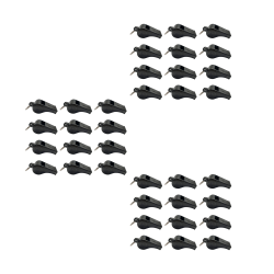 Champion Sports Plastic Whistles, 3/4"H x 2"W x 5/8"D, Black, 12 Whistles Per Pack, Set Of 3 Packs