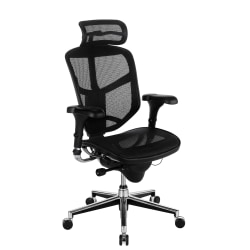 WorkPro® Quantum 9000 Series Ergonomic Mesh Adjustable-Back Office Chair With Headrest, Black, BIFMA Compliant