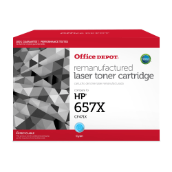 Office Depot® Remanufactured Cyan High Yield Toner Cartridge Replacement For HP 657X, OD657XC