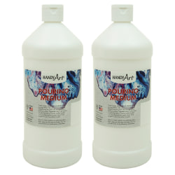 Handy Art Pouring Medium Bottles, 32 Oz, Clear, Pack of 2 Bottles