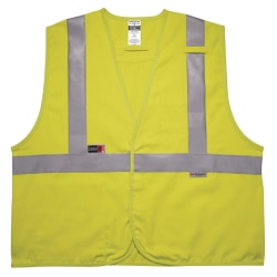 Ergodyne GloWear Flame-Resistant Hi-Vis Safety Vest, Class 2, 4X/5X, Lime, 8261FRHL