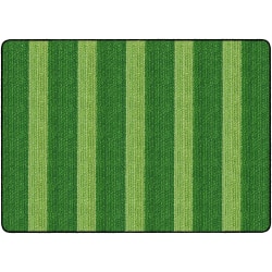 Flagship Carpets Basketweave Stripes Classroom Rug, 6' x 8 3/8', Green