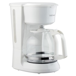 Betty Crocker® 12-Cup Drip Coffee Maker with Heat-Resistant Glass Carafe, Removable Nylon Filter & Nonstick Warming Plate, White, BC-5729W