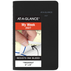 AT-A-GLANCE® QuickNotes® 2027 Weekly Monthly Appointment Book Planner, Black, Small, 5" x 8"