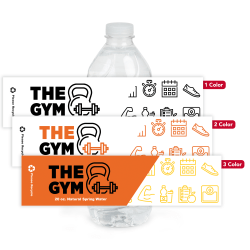Custom Printed 1, 2 or 3 Color Water Bottle Labels, Rectangle, 2" x 8", Box Of 250 Labels