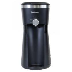 Betty Crocker® Compact Coffee Maker for Iced & Hot Brews with 20-Oz. Tumbler, Reuseable Filter Basket, Scoop & Straw, Black, BC-4869B