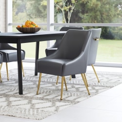 Zuo Maxine Dining Accent Chair, Gray/Gold