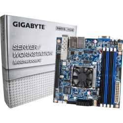 Gigabyte MB10-DS3 Server Motherboard - Intel Chipset - Socket BGA-1667 - Mini ITX - Intel Xeon D-1541 - 32 GB DDR4 SDRAM Maximum RAM - UDIMM, RDIMM, DIMM - 4 x Memory Slots - Gigabit Ethernet - 6 x SATA Interfaces