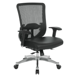 Office Star™ Space Seating 889 Series Ergonomic Mesh/Bonded Leather Mid-Back Chair, Black