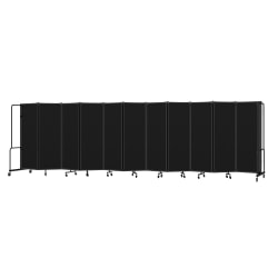 National Public Seating Room Divider, 11 Sections, 72"H x 256"W x 27"D, Black