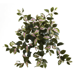 Nearly Natural Hoya 21" Artificial Hanging Bushes, Lavender/Green, Set Of 4 Bushes