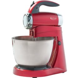 Betty Crocker 2-In-1 7-Speed Power Up Stand Mixer, Red