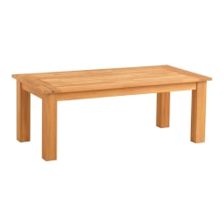Linon Clemmett Wood Outdoor Furniture Coffee Table, 18"H x 48"W x 24"D, Teak