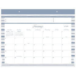Leah Bisch™ for Cambridge® 2026 Monthly Desk Pad Calendar, Stripe, Standard, 21 3/4" x 17"